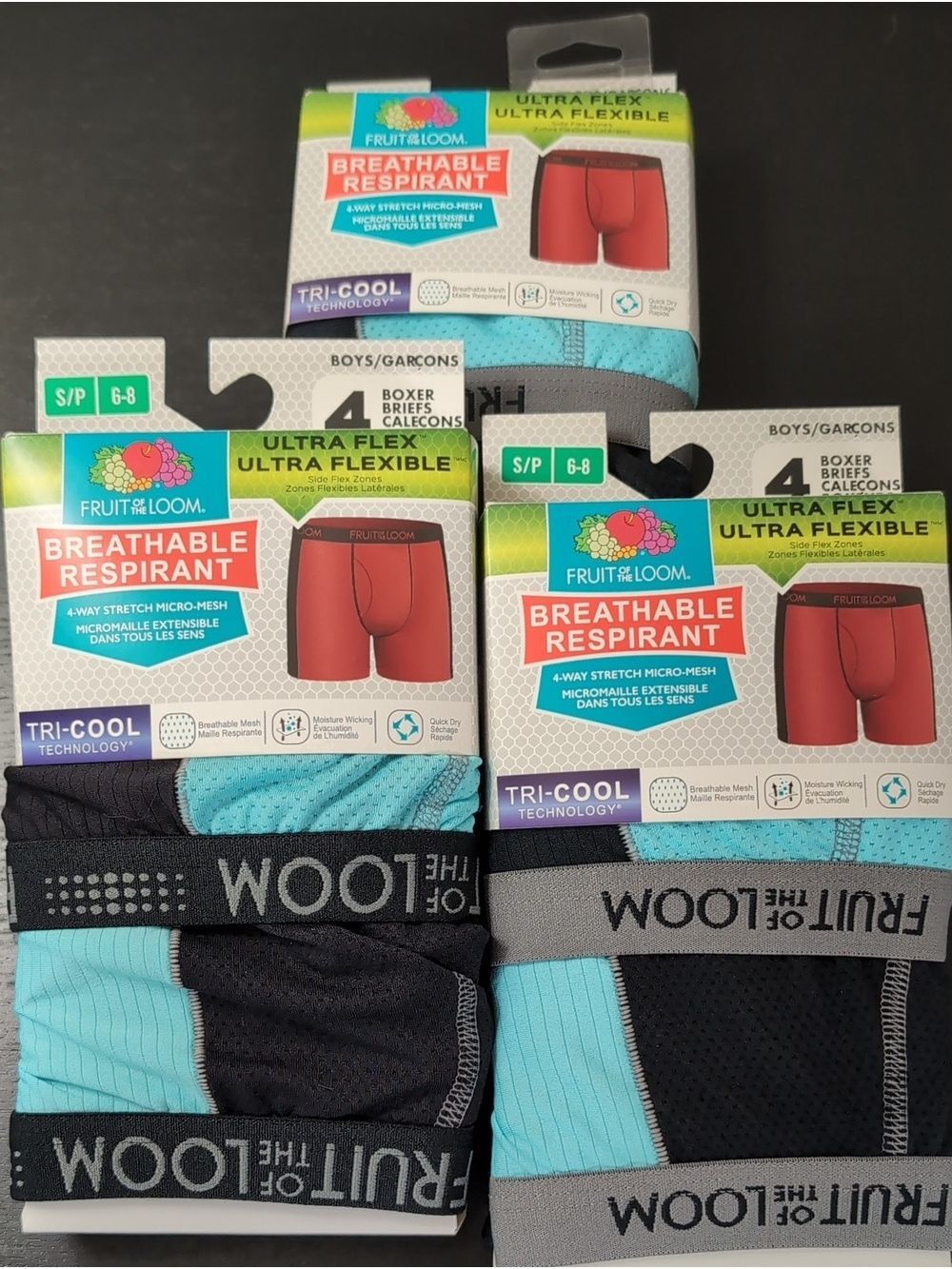 Fruit Of The Loom Boys Boxers 12 Pairs Size SM 6-8 NEW